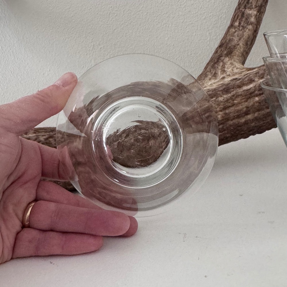 Set of 4 Stemless Martini Glasses Clear Glass Conical Cocktail Dessert 3.5in - Picture 6 of 7